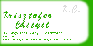 krisztofer chityil business card